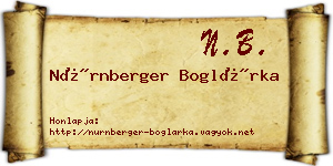 Nürnberger Boglárka névjegykártya